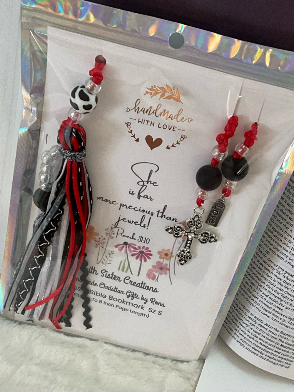 ✝️TASSEL BIBLE BOOKMARKS HANDMADE SZ SM (MADE FOR UP TO 7” BOOK LENGTH)
